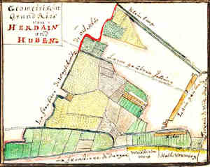 Geometrischer Grund Ries von Herdain u. Huben - Plan wsi